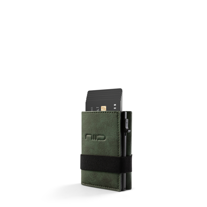 NIID Slide II Vegan Leather Mini Wallet Dark Green - NIID