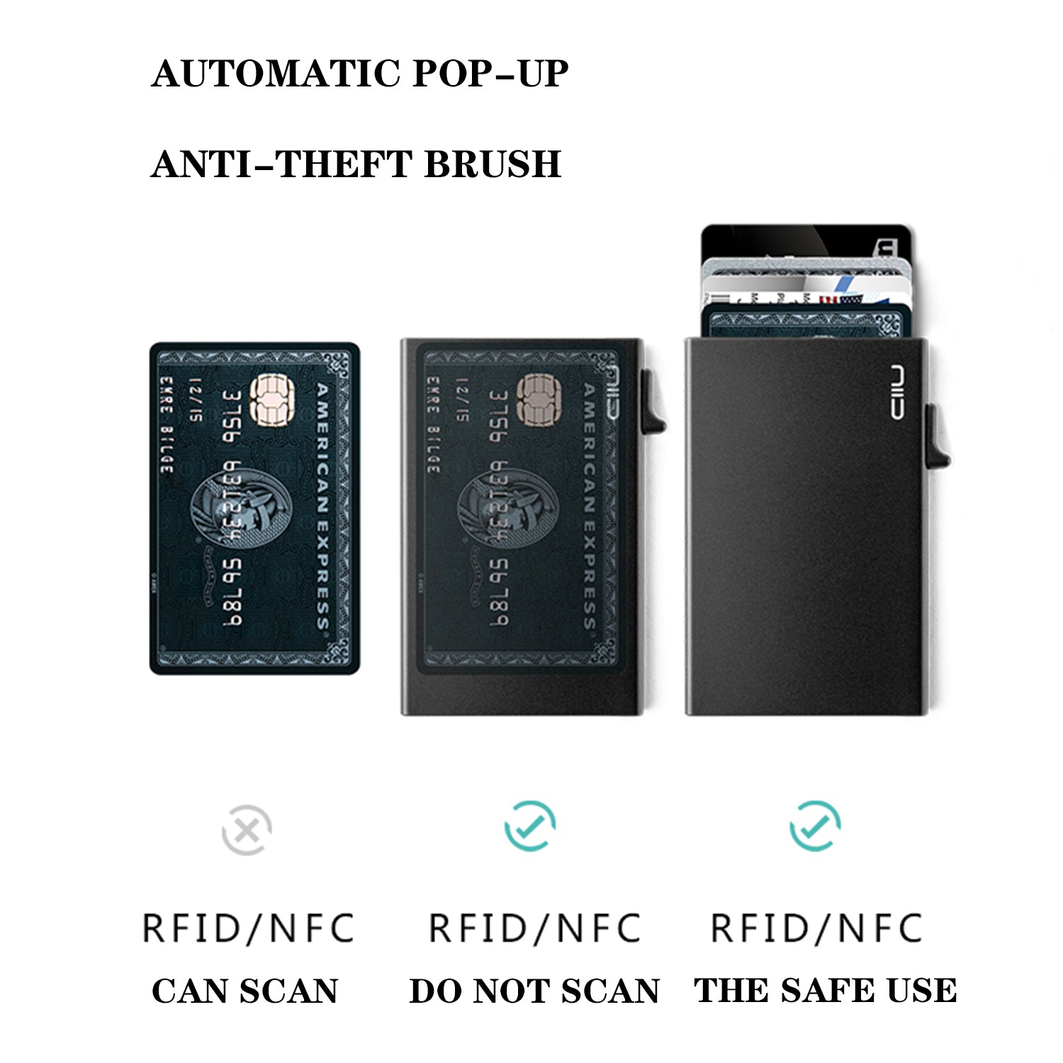 NIID Slide II Vegan Leather Mini Wallet Black - NIID